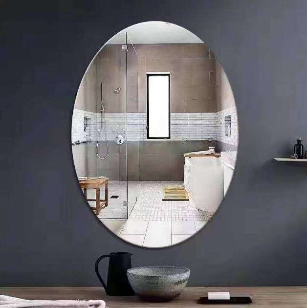 FANTASTIC OVAL SHAPED SELF ADHESIVE ACRYLIC FLEXIBLE WALL MIRROR STICKER
