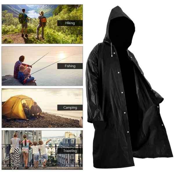 EVA Thickened Waterproof & Windproof Hooded Raincoat