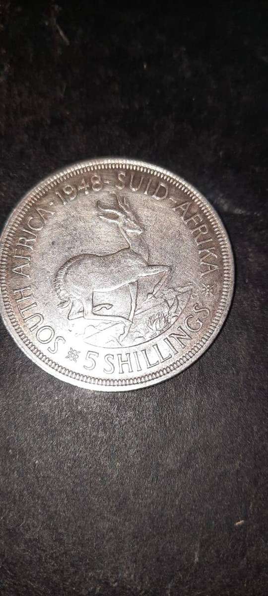 The 1948 five shilling silver coin