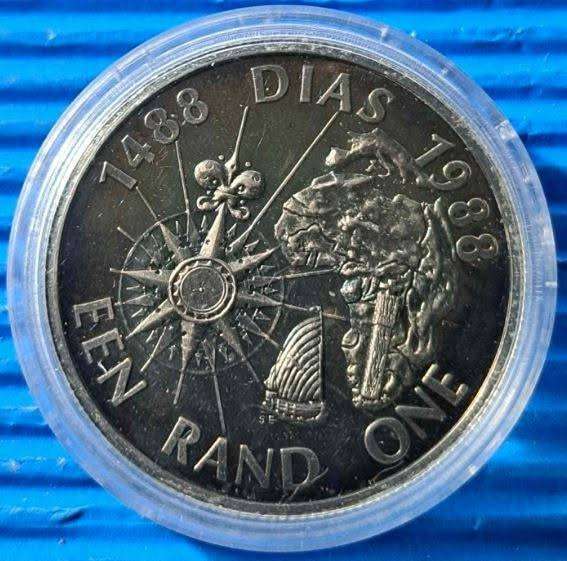 1988 South African 1 Rand silver DIAS