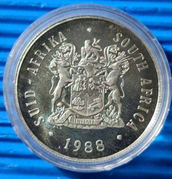 1988 South African 1 Rand silver DIAS
