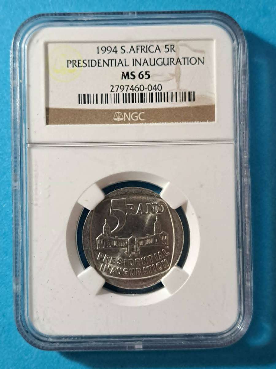 1994 South Africa Nelson Mandela Inauguration NGC MS 65 R5 Coin