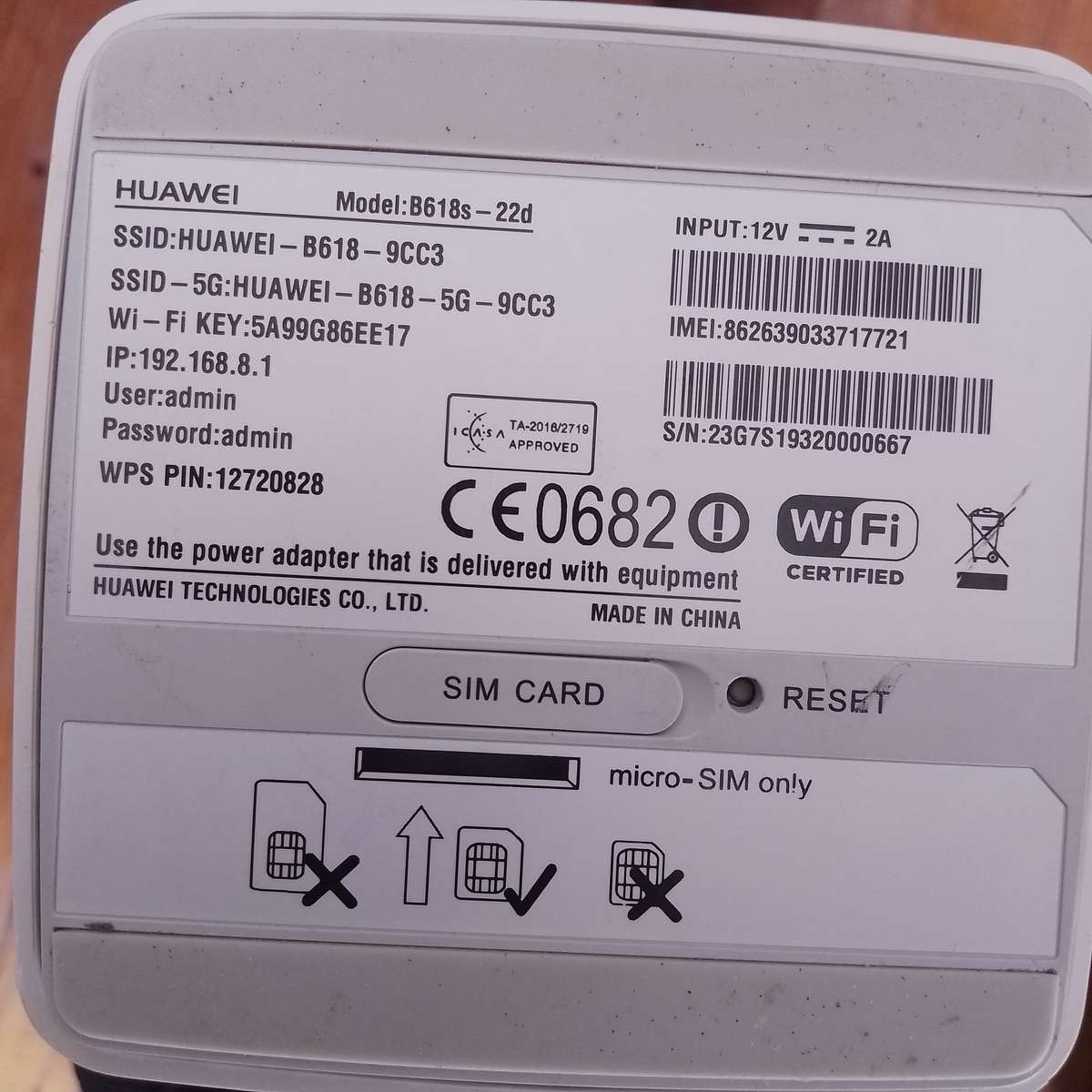 Huwawei B618 LTE DESKTOP ROUTER TAKES SIM