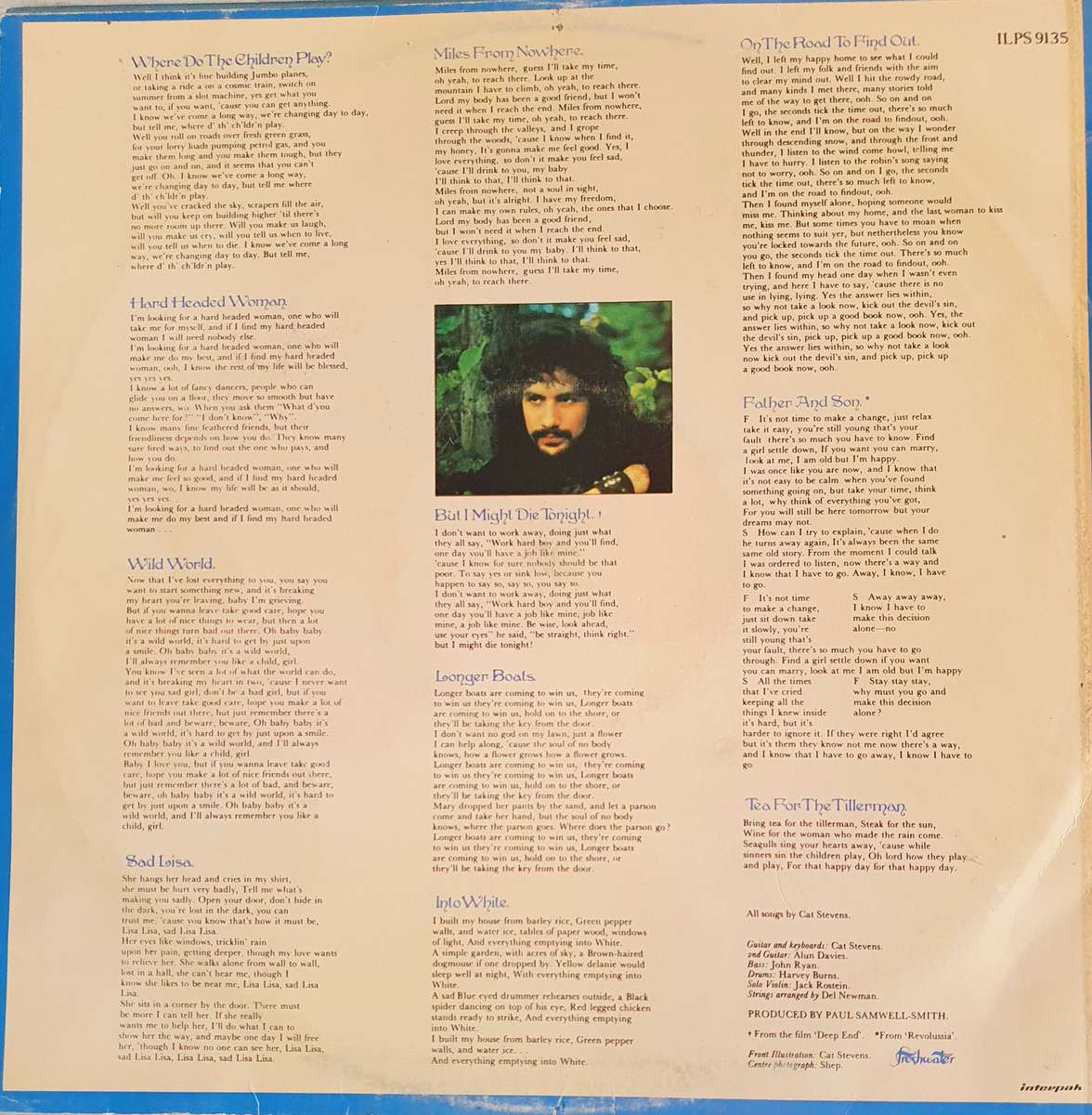 CAT STEVENS. TEA FOR THE TILLERMAN.  LP.