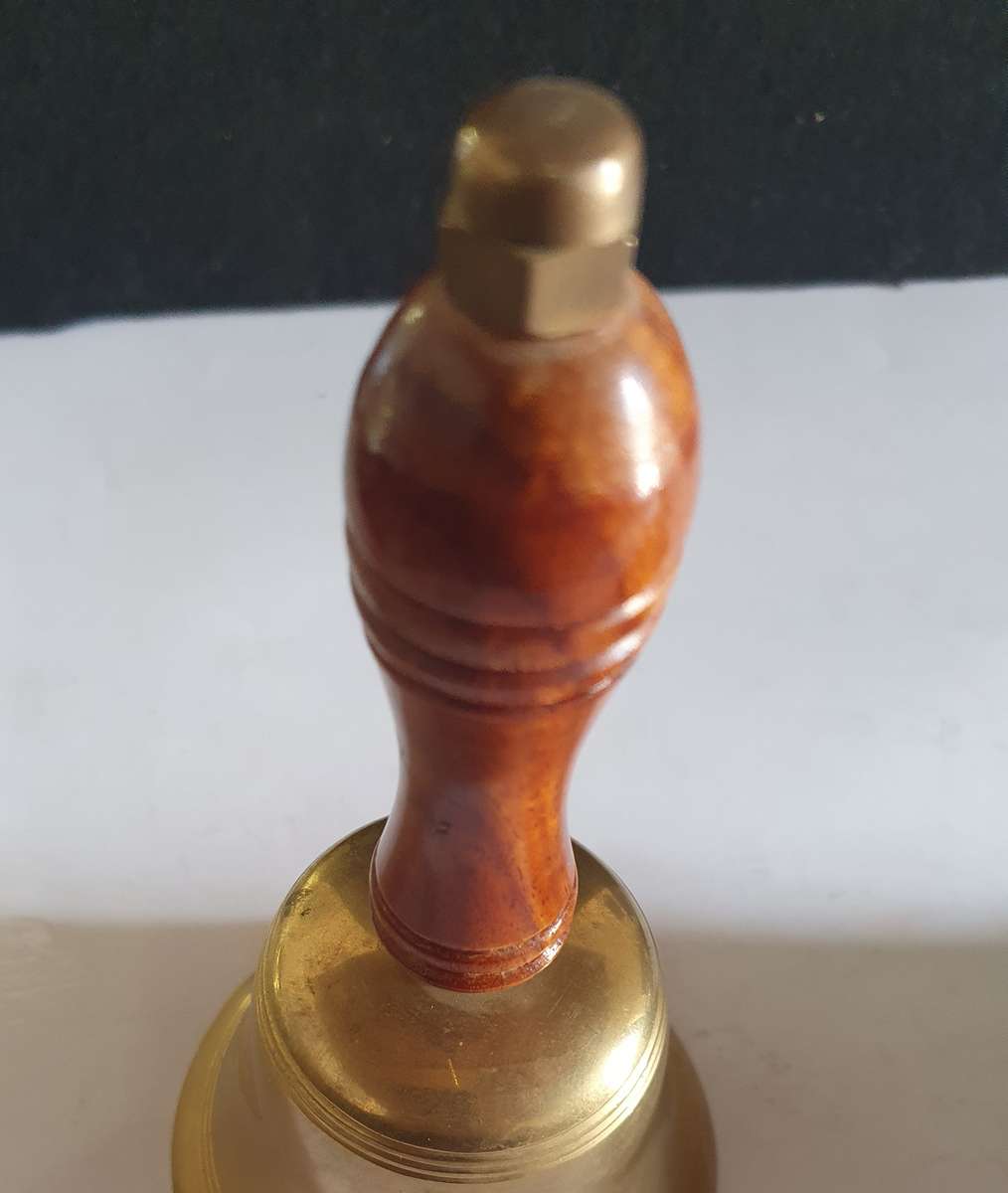 Antique Huge brass school bell.   (120 + ITEMS ON THIS AUC !)