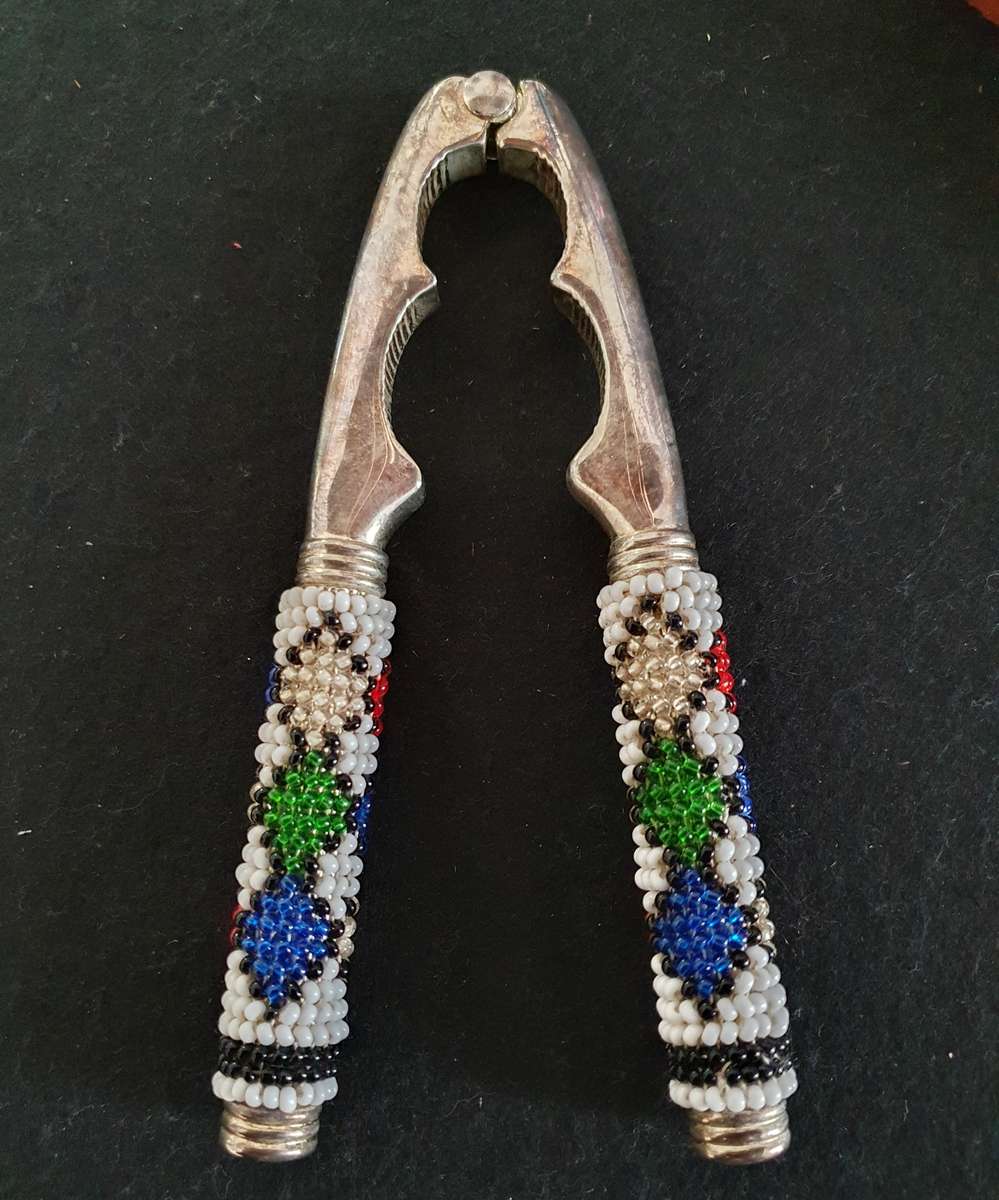 VINTAGE BEADED NUTCRACKER. IN THE BOX !! STUNNING DETAIL.