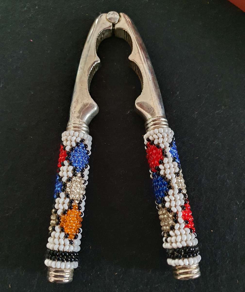 VINTAGE BEADED NUTCRACKER. IN THE BOX !! STUNNING DETAIL.