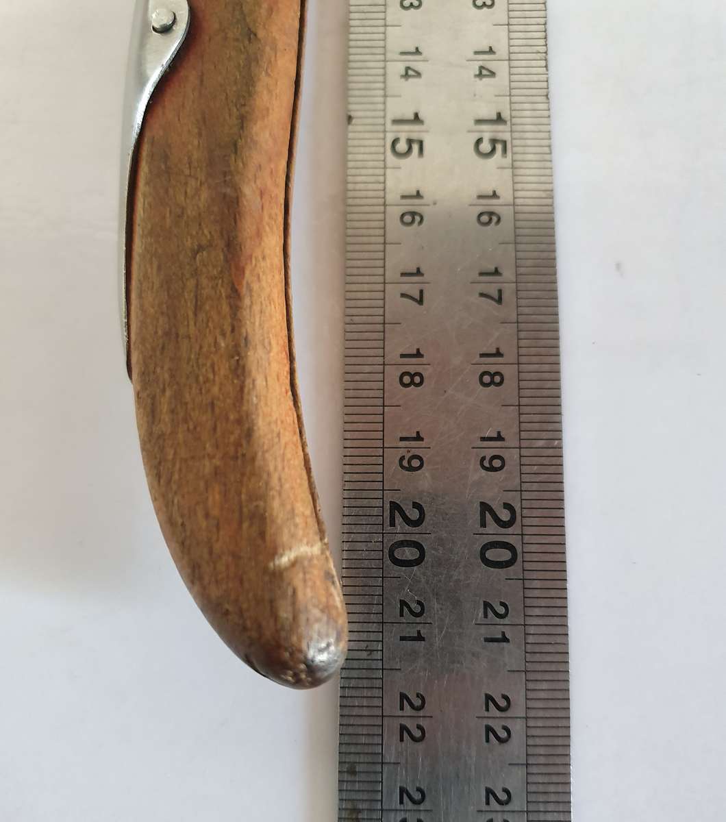 7 X VINTAGE OKAPI FOLDING KNIFES. 5 X 23CM, 1X 21CM, 1 X 18CM.