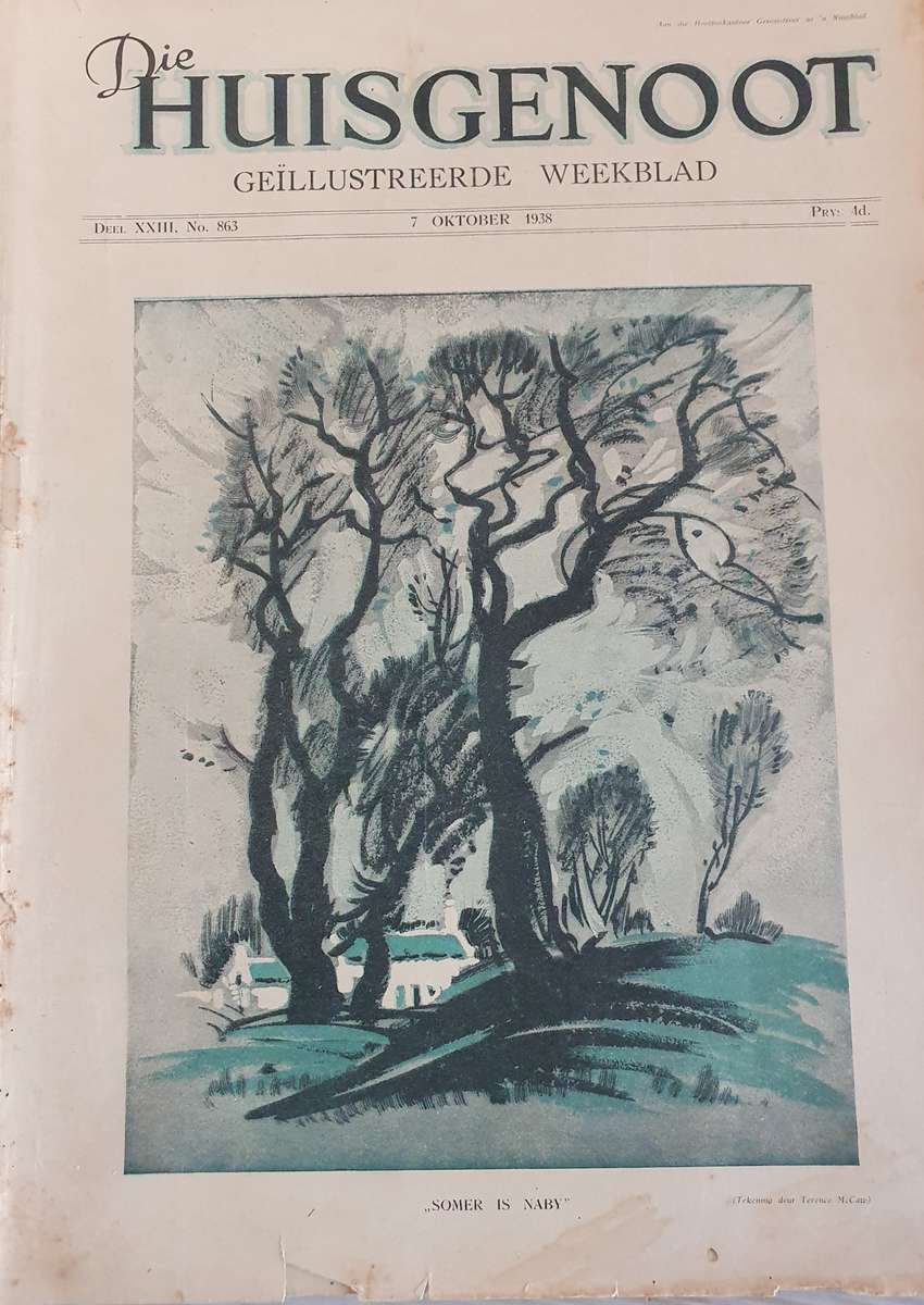 7 OKTOBER 1938  DIE HUISGENOOT. SOMER IS NABY.  BIG FORMAT .28CM W X 38CM L.