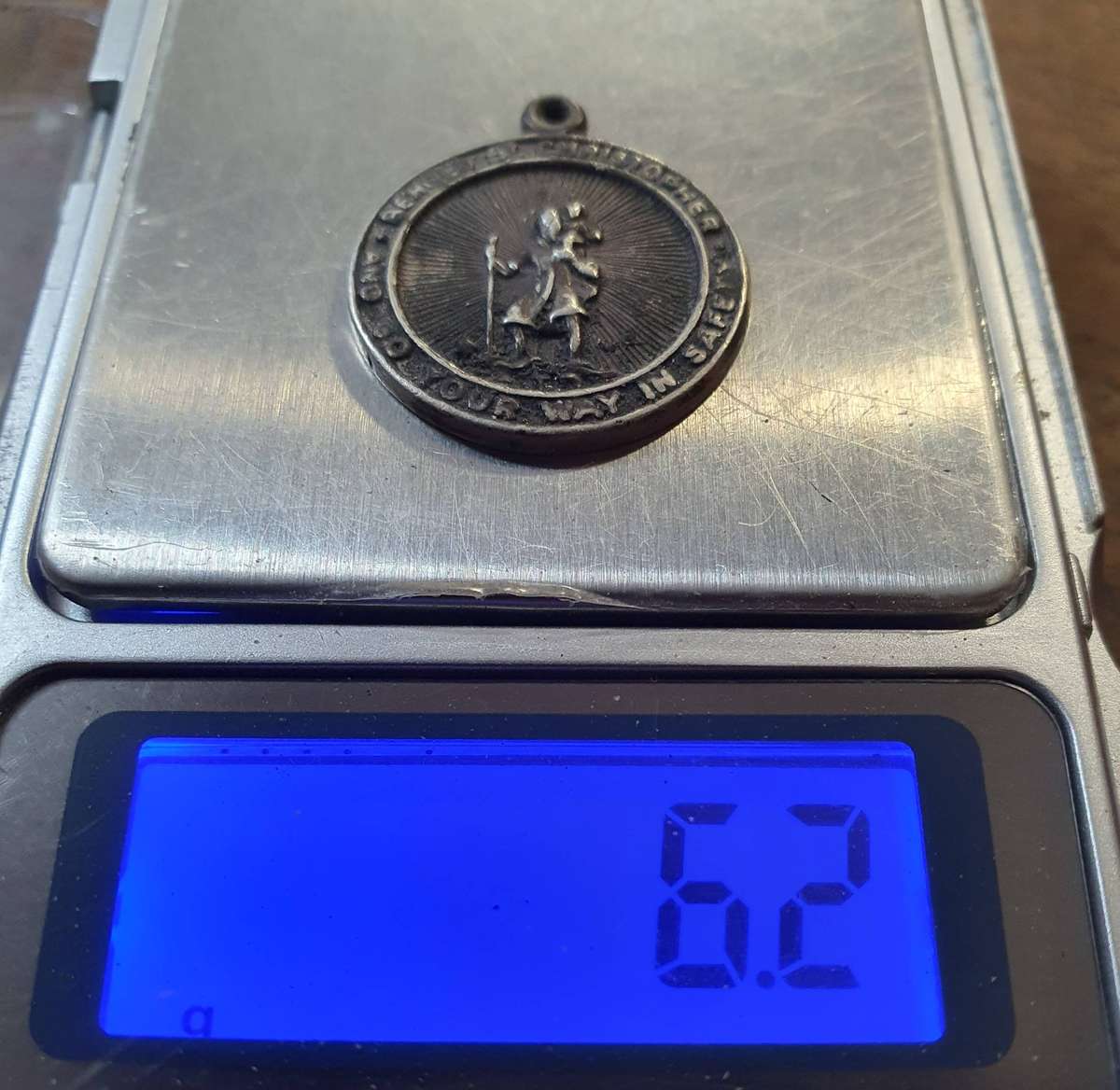 STERLING SILVER SAINT CHRISTOPHER PENDANT