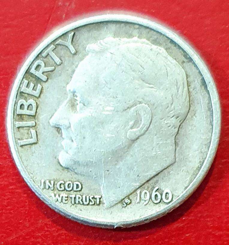 1960 1 Dime "Roosevelt Silver Dime"  Silver (.900) 2.5 g