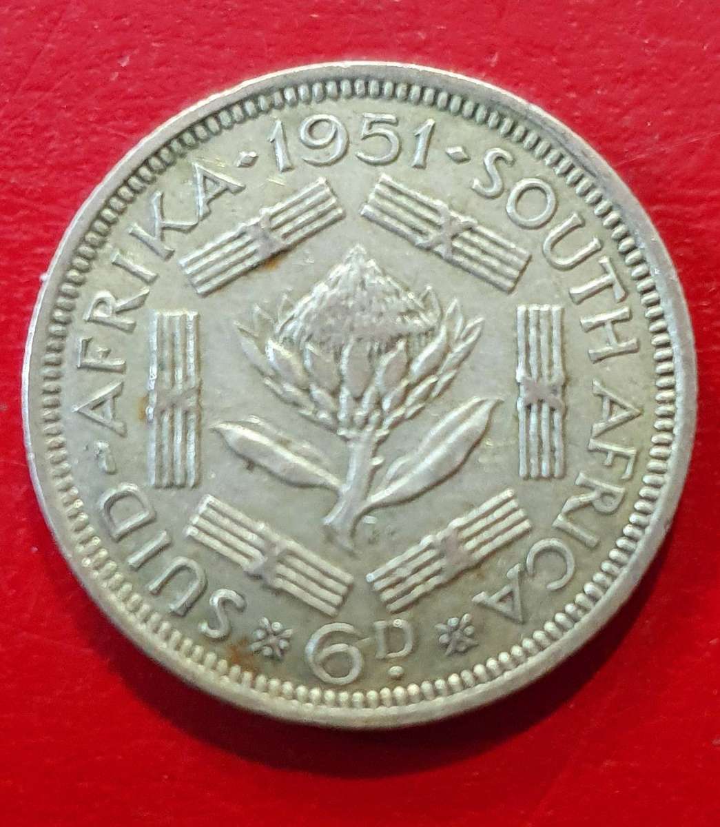 1951  6 Pence - George VI SUID AFRIKA - SOUTH AFRICA Silver (.500)  2.83 g