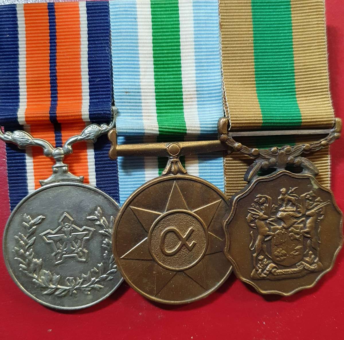 SADF MEDAL SET . FULL SIZE. NUMBERED. MOUNTED.