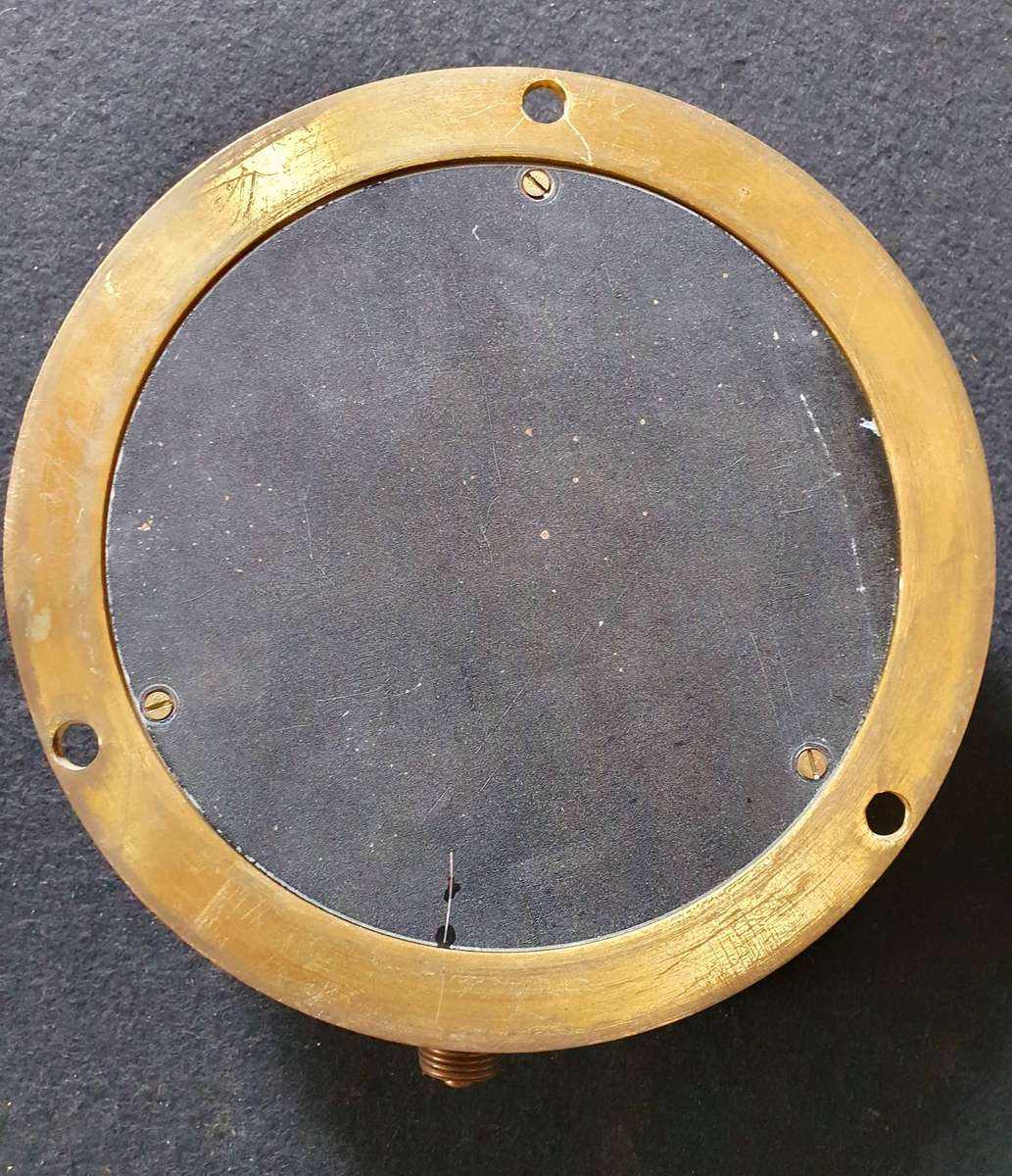 VINTAGE SAR/SAS HUGE BRASS LOCOMOTIVE VACUUM/ PRESURE GAUGE. TOMEY BIRMINGHAM.