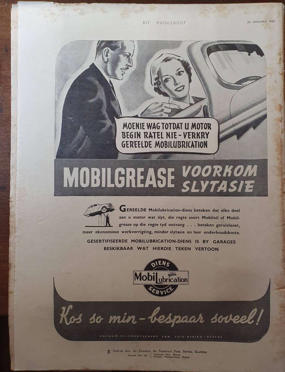 26 JAN. 1940.  DIE HUISGENOOT. BIG FORMAT 28CM W X 35CM L.