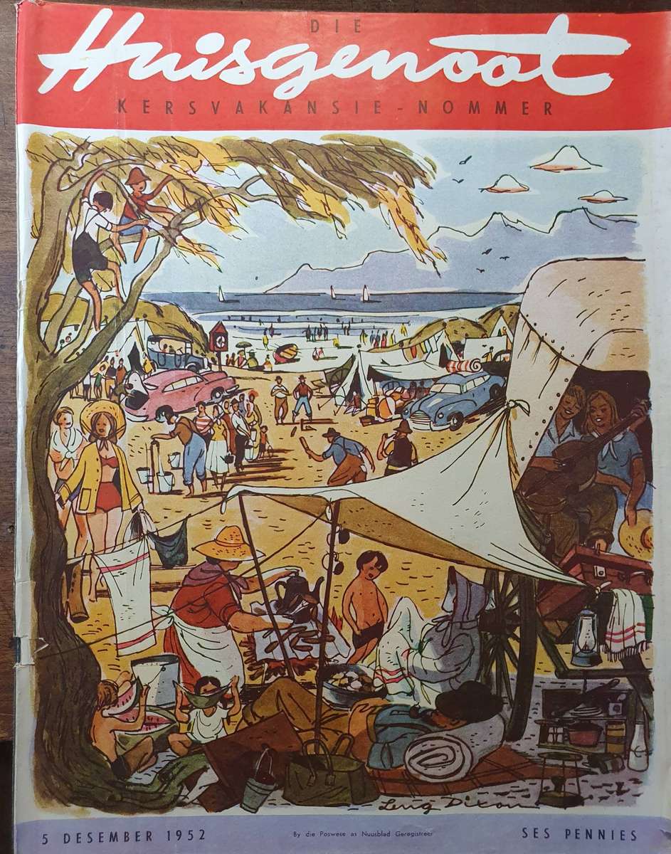 5 DEC. 1952.  DIE HUISGENOOT. COLLECTORS EDD. KERSVAKANSIE NOMMER. BIG FORMAT 28CM W X 35CM L.