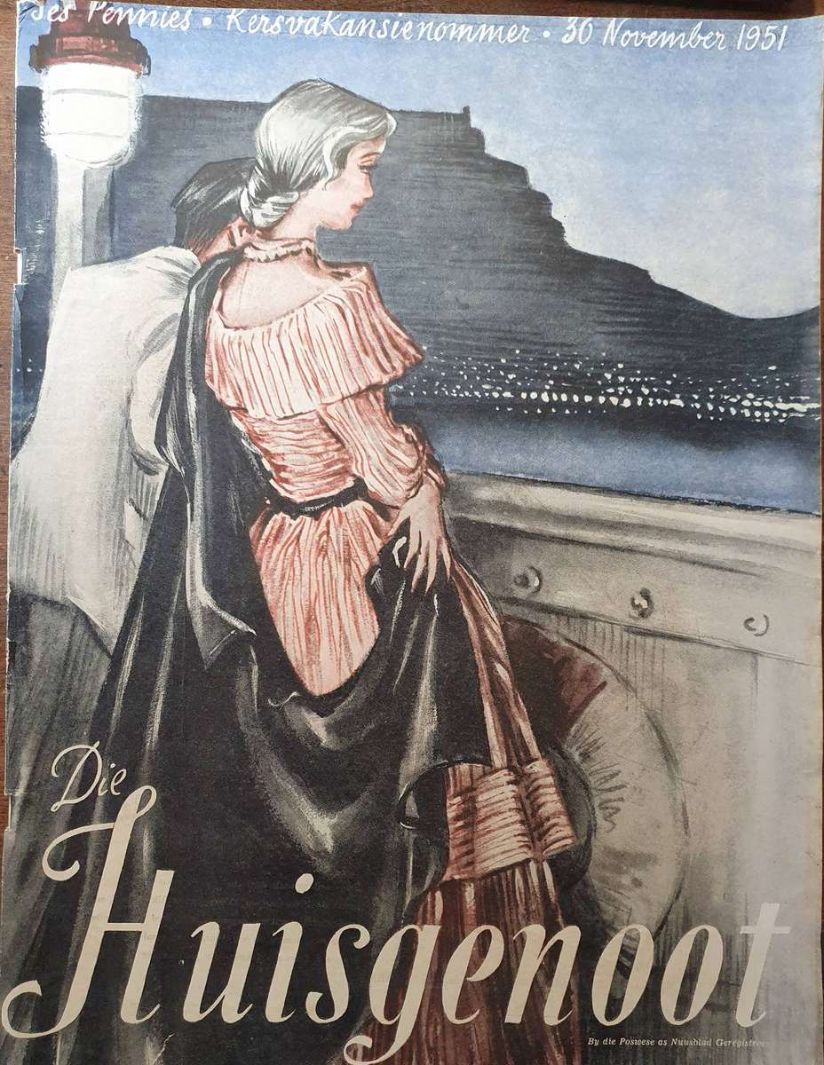 30 NOV. 1951. DIE HUISGENOOT. COLLECTORS EDD. KERSVAKANSIE NOMMER. BIG FORMAT 28CM W X 35CM L.
