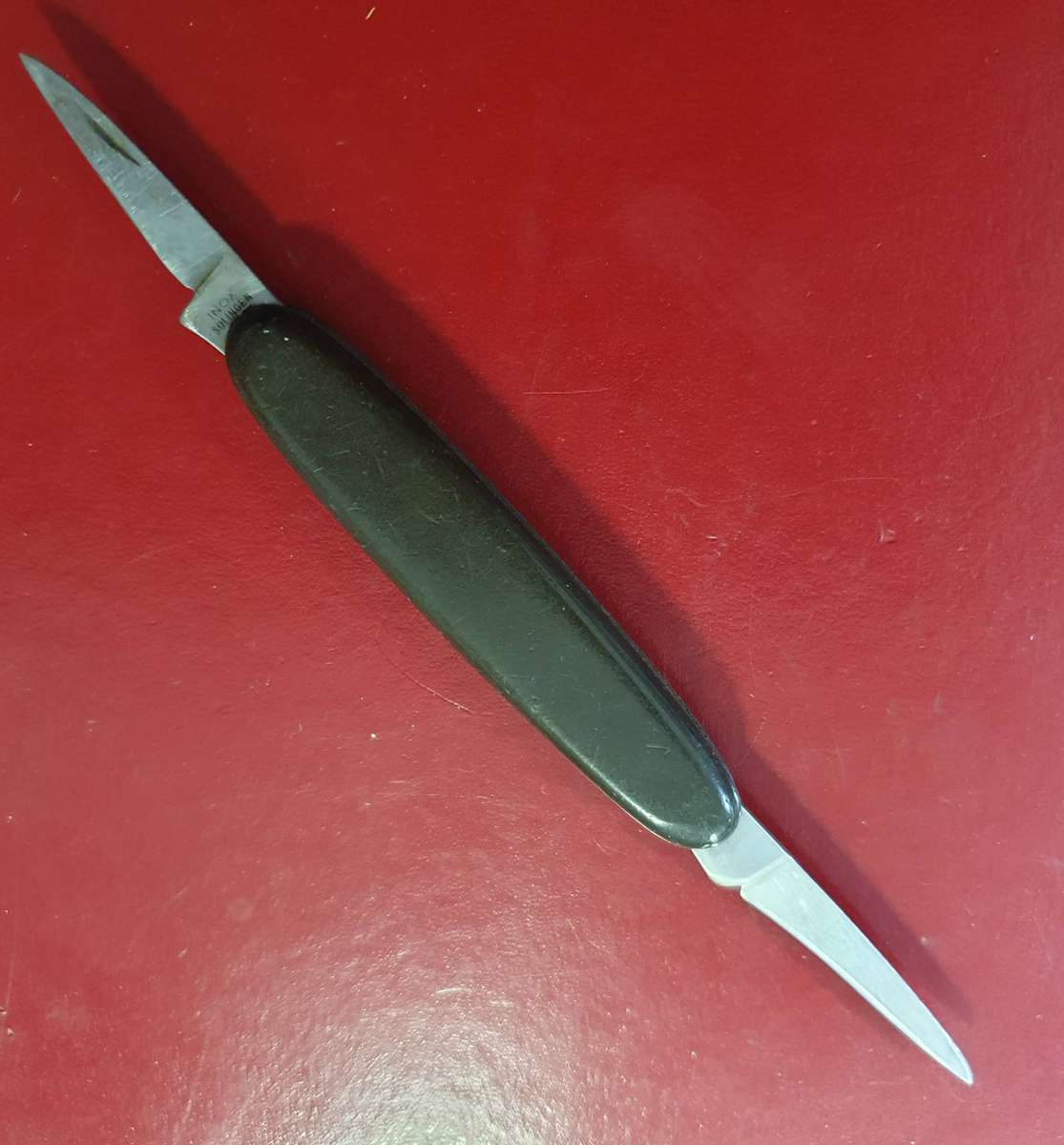 VINTAGE INOX FOLDING KNIFE. BROWN HANDLE !