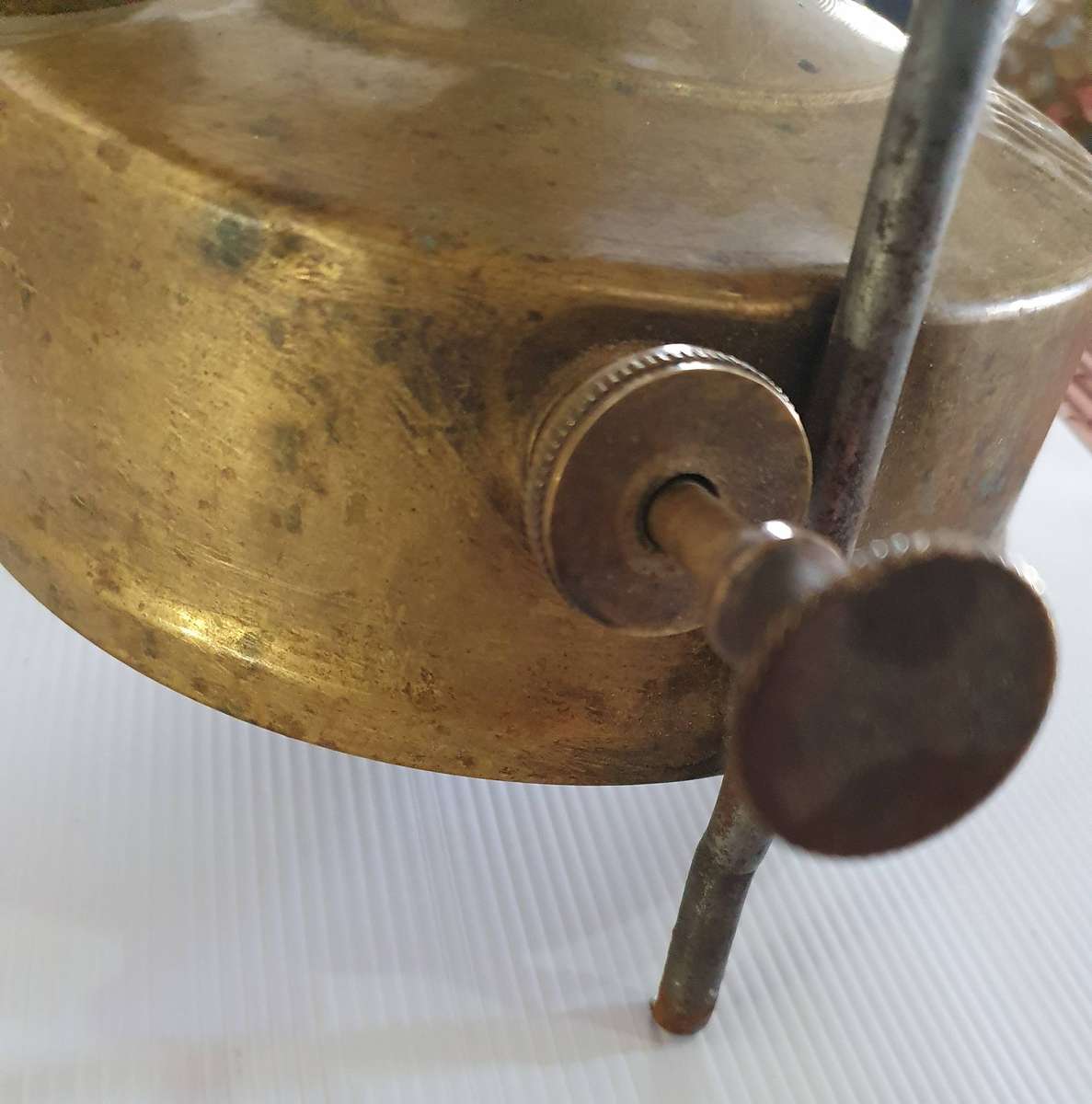 ANTIQUE BRASS HIPPO PARRAFIN STOVE.