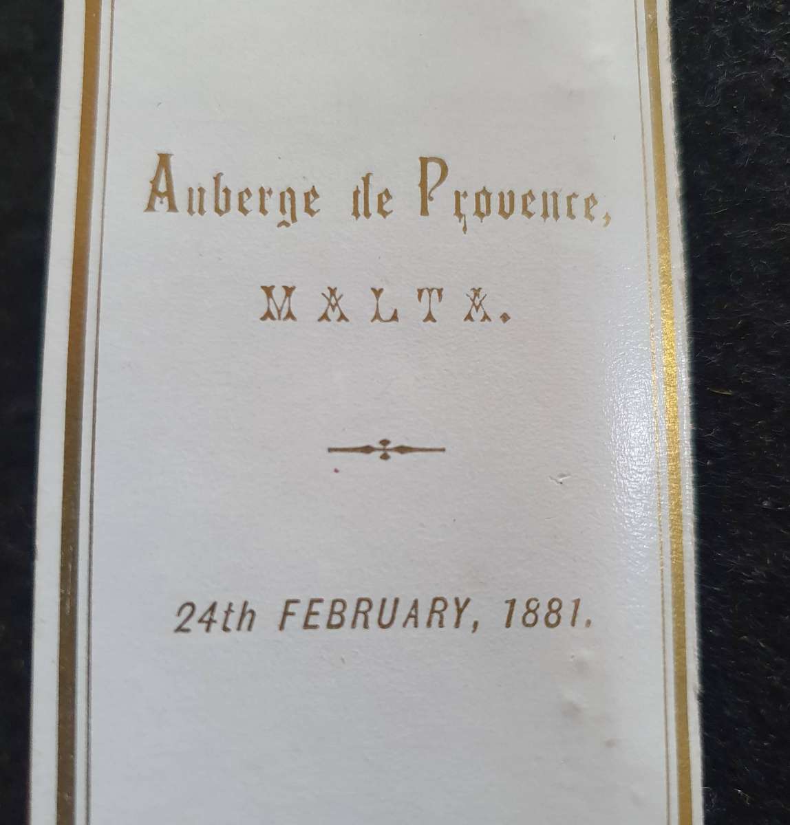 1881 VICTORIAN MILITARY DANCE BALL MALTA - DANCE CARD WITH PENCIL.