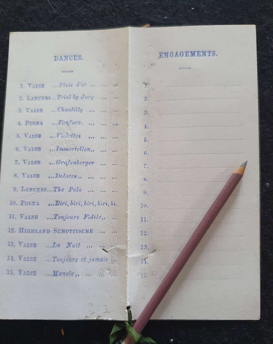 1937 KING GEORGE REX  CORONATION DANCE - DANCE CARD WITH PENCIL.