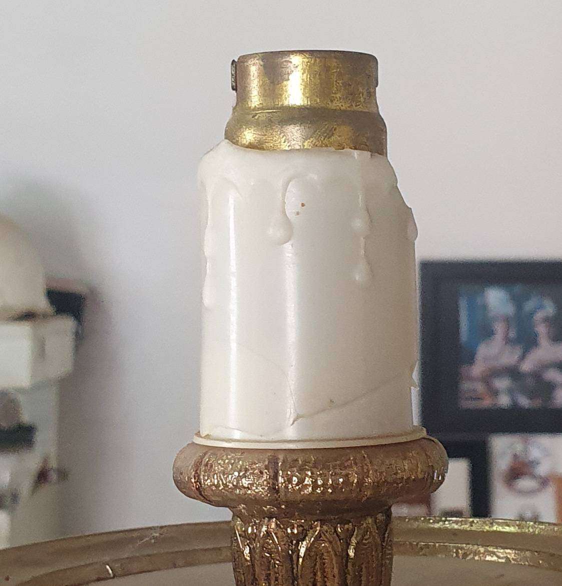 HUGE ANTIQUE MARBLE AND BRASS CAST IRON 5 LIGHT CHANDELIER. 650mm DIAMETER.