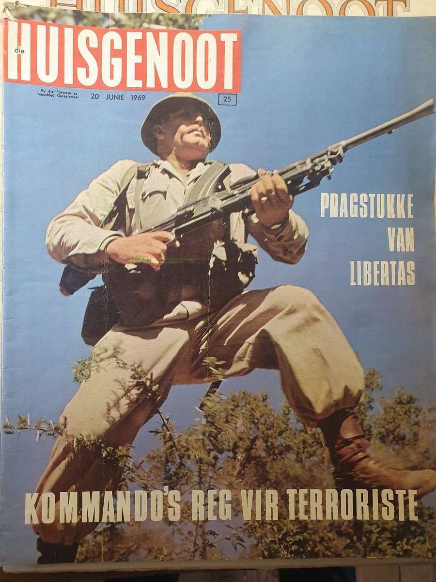 20 JUN. 1969. KOMANDOS REG VIR TERRORISTE.  DIE HUISGENOOT. COLLECTORS EDD.