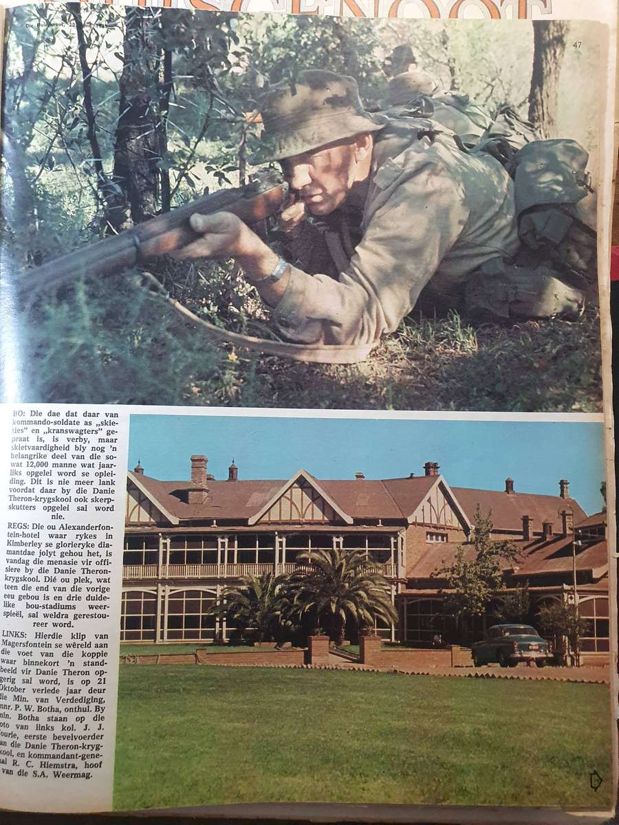 20 JUN. 1969. KOMANDOS REG VIR TERRORISTE.  DIE HUISGENOOT. COLLECTORS EDD.