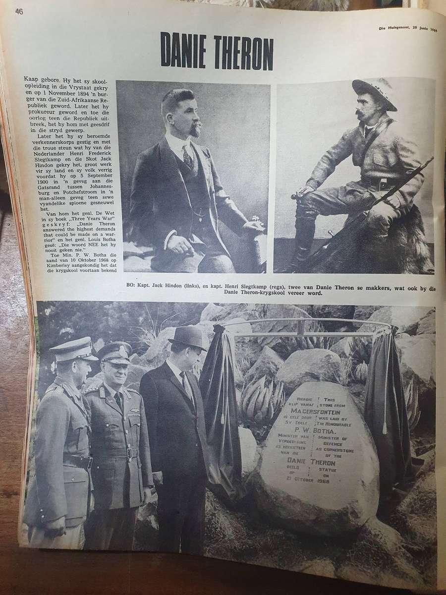 20 JUN. 1969. KOMANDOS REG VIR TERRORISTE.  DIE HUISGENOOT. COLLECTORS EDD.