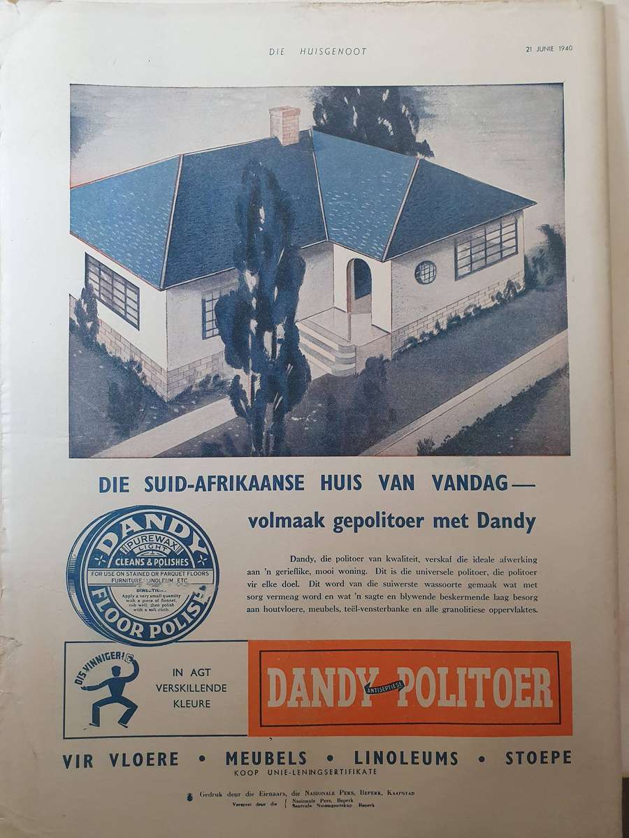 21 JUN. 1940.  DIE HUISGENOOT. COLLECTORS EDD. BIG FORMAT 28CM W X 35CM L.