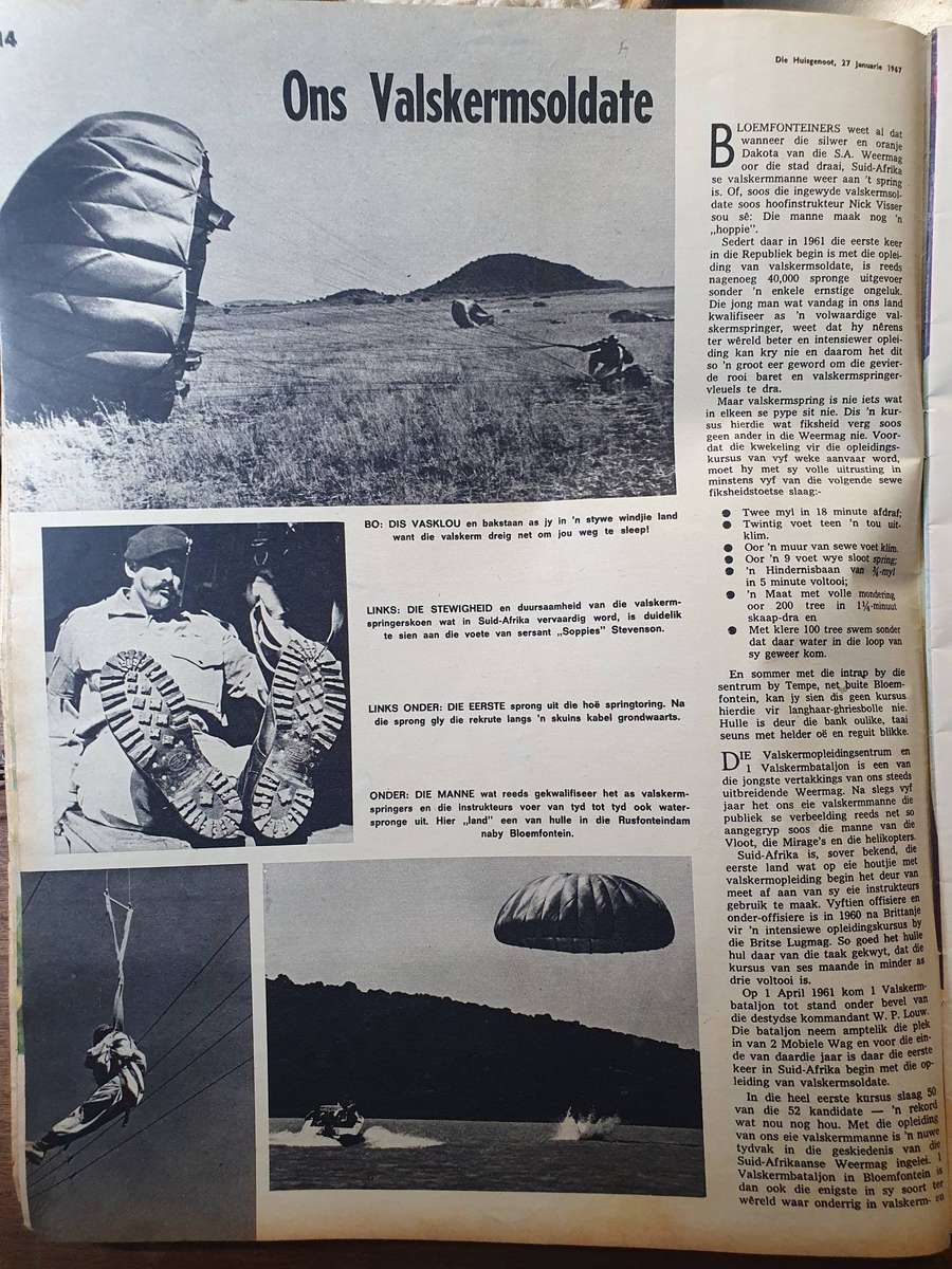 JAN. 1967. ONS VALSKERMSOLDATE. HUISGENOOT. BIG FORMAT.