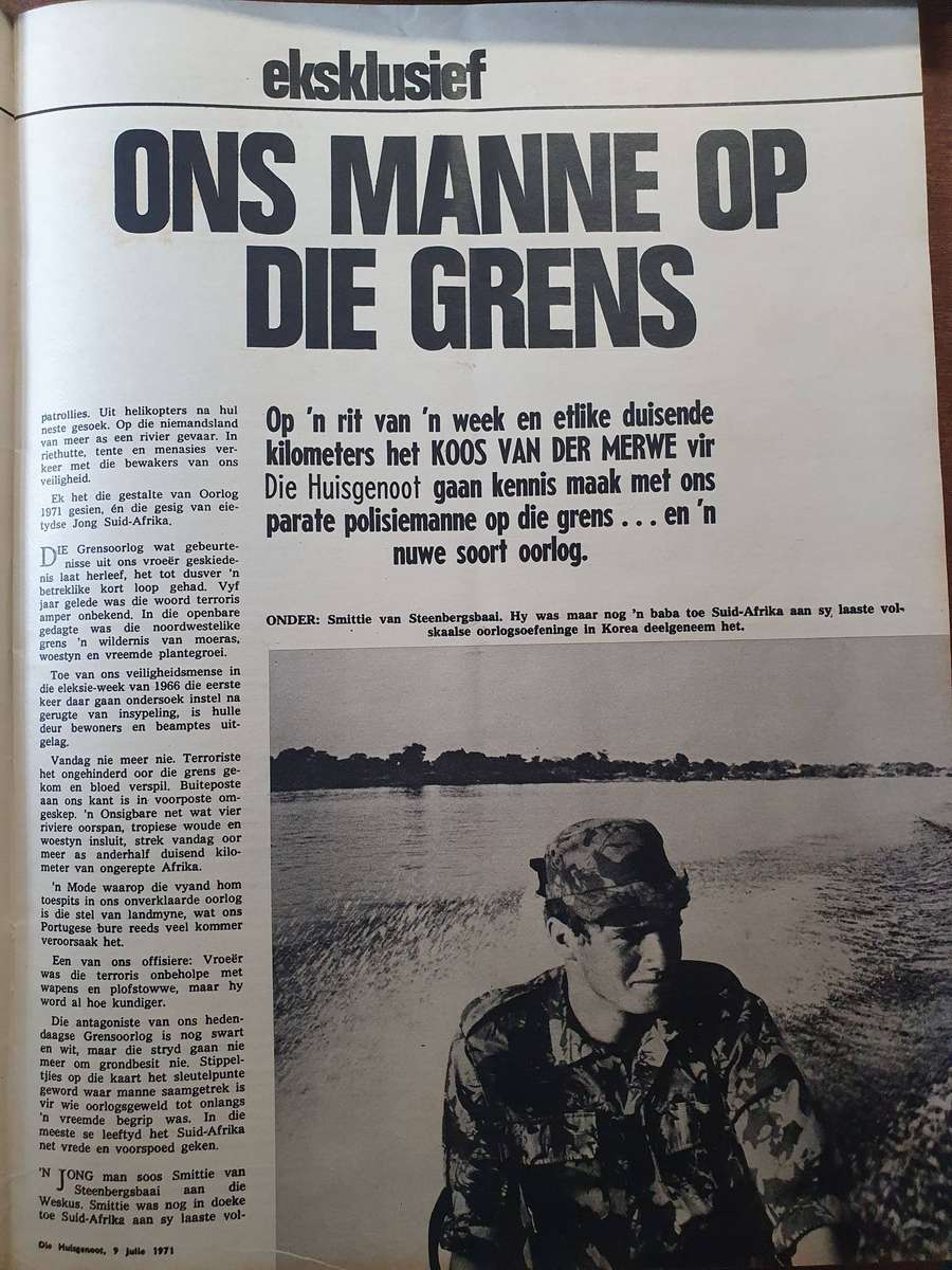 JUL. 1971. ONS MANNE OP DIE GRENS. COLLECTORS EDD. BIG FORMAT HUISGENOOT.
