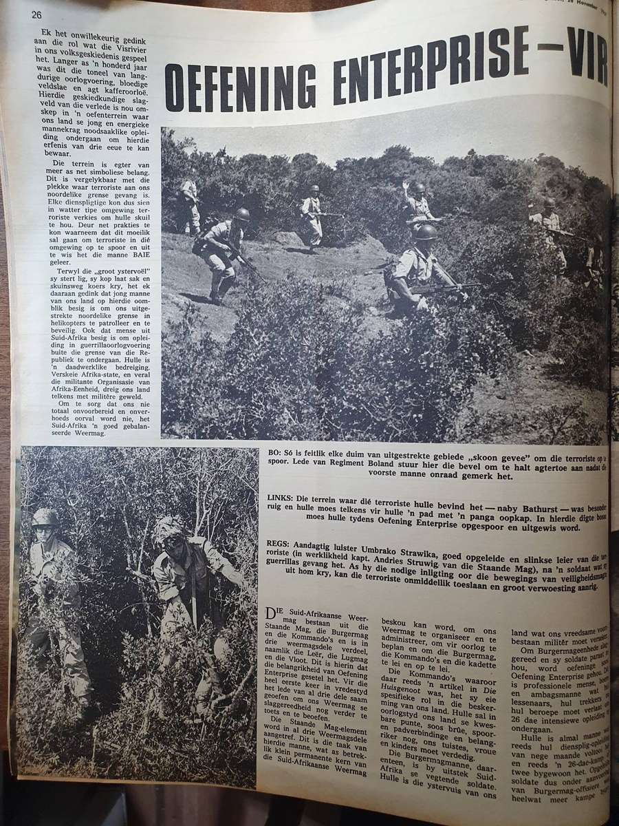 NOV. 1969.. OEFENING ENTERPRISE.  COLLECTORS EDD. BIG FORMAT HUISGENOOT.