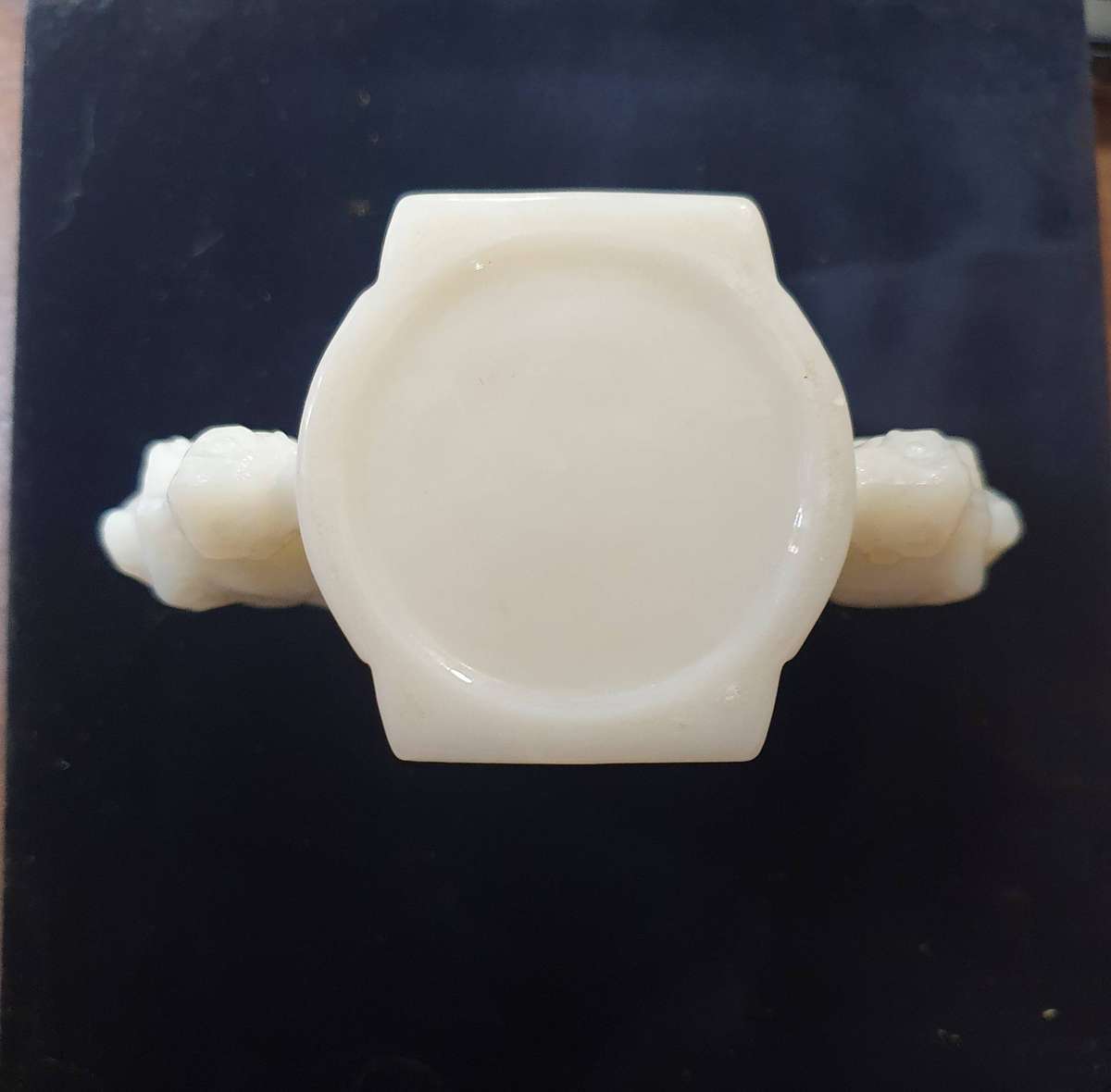 1930s ART DECO MACBETH EVANS URANIUM GLASS VASE.