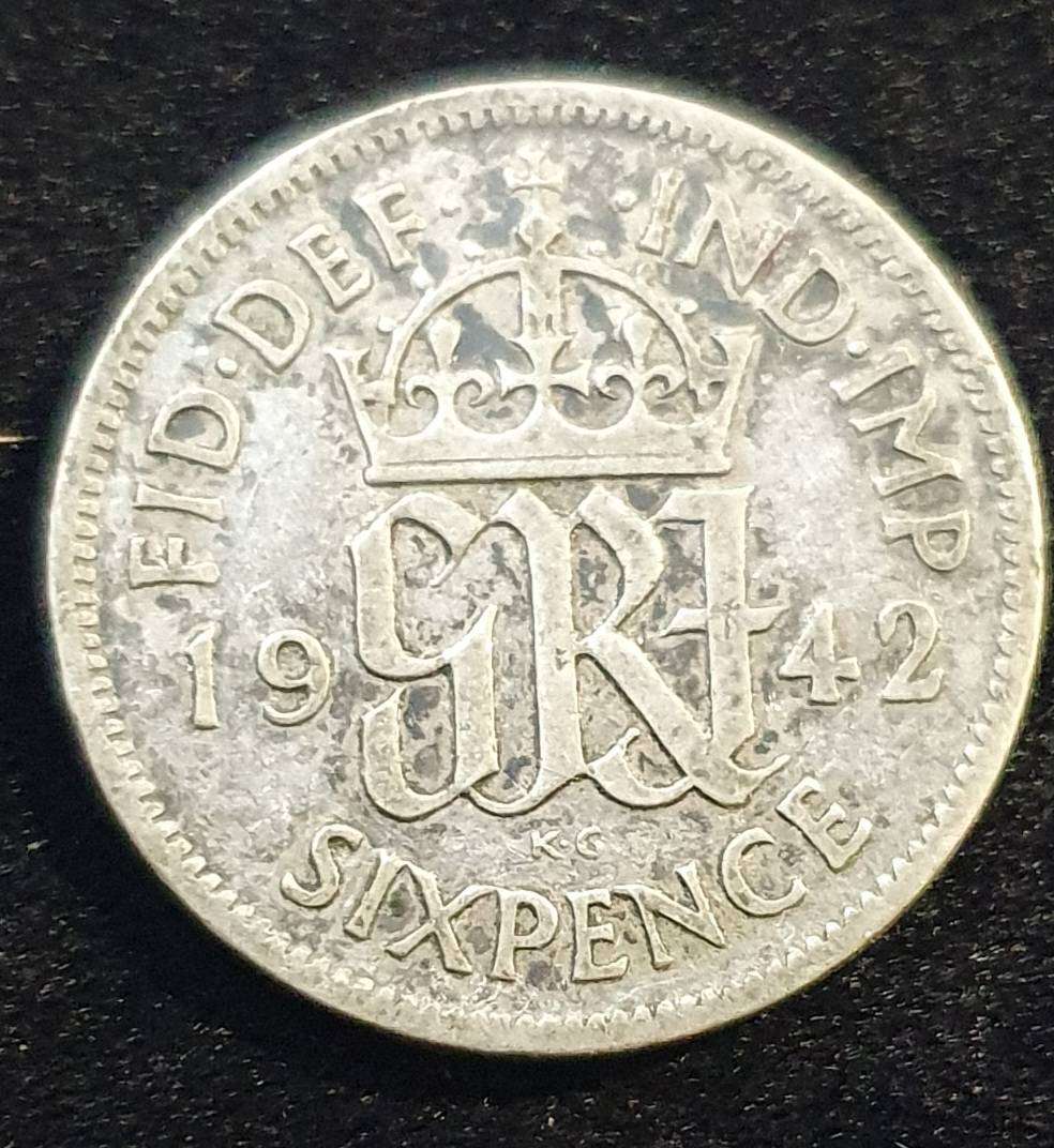 1942 6 Pence - George VI. Silver (.500)