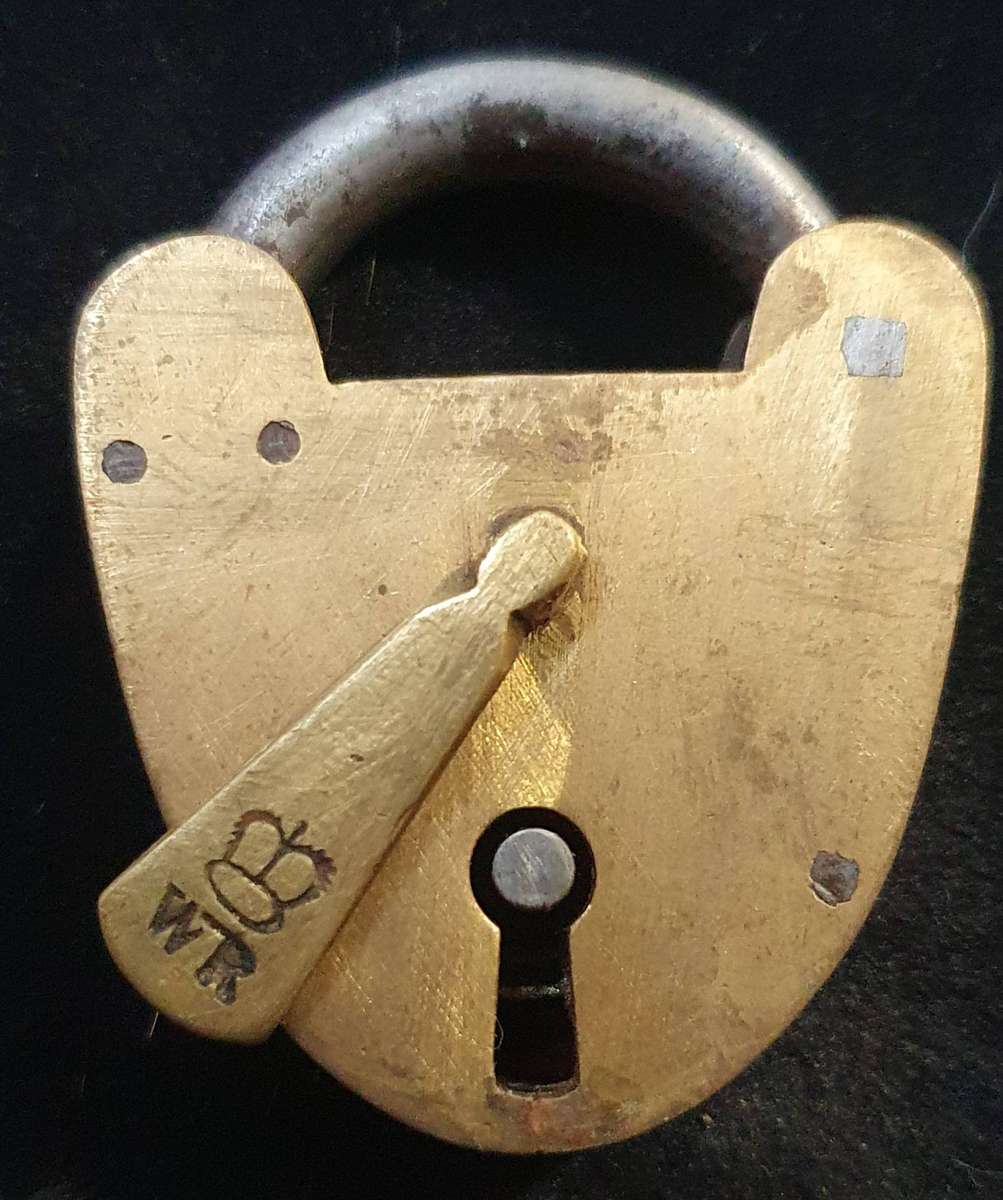 ANTIQUE WILLIAM REX BRASS PADLOCK