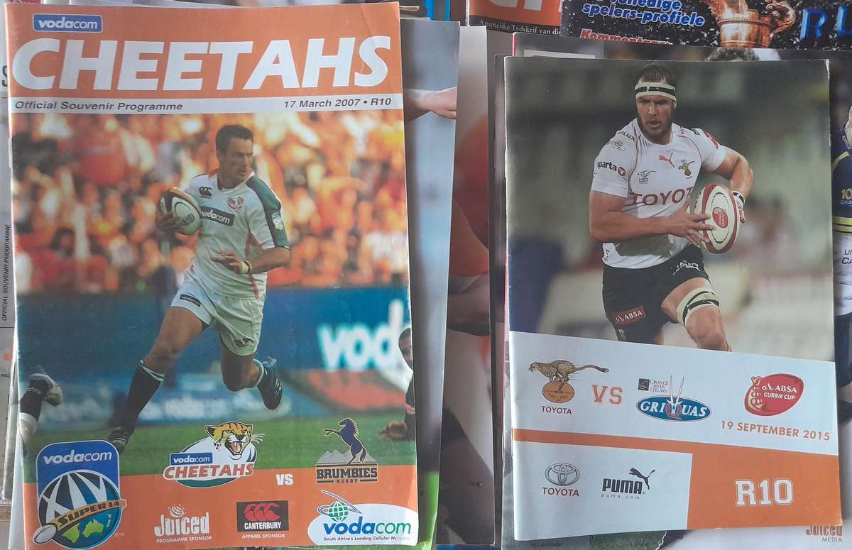 Collection of Cheetah Rugby Magazines x 6  and 24 x Game Programs, Curry Cup and Super 2013 - 2015
