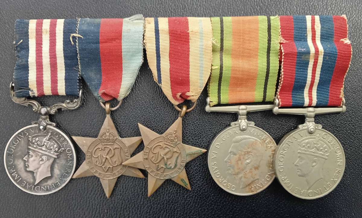 Full & miniature set WWII medals with BRAVERY IN THE FIELD MEDAL ISSUED TO L CPL HF HEWSON 8th Army