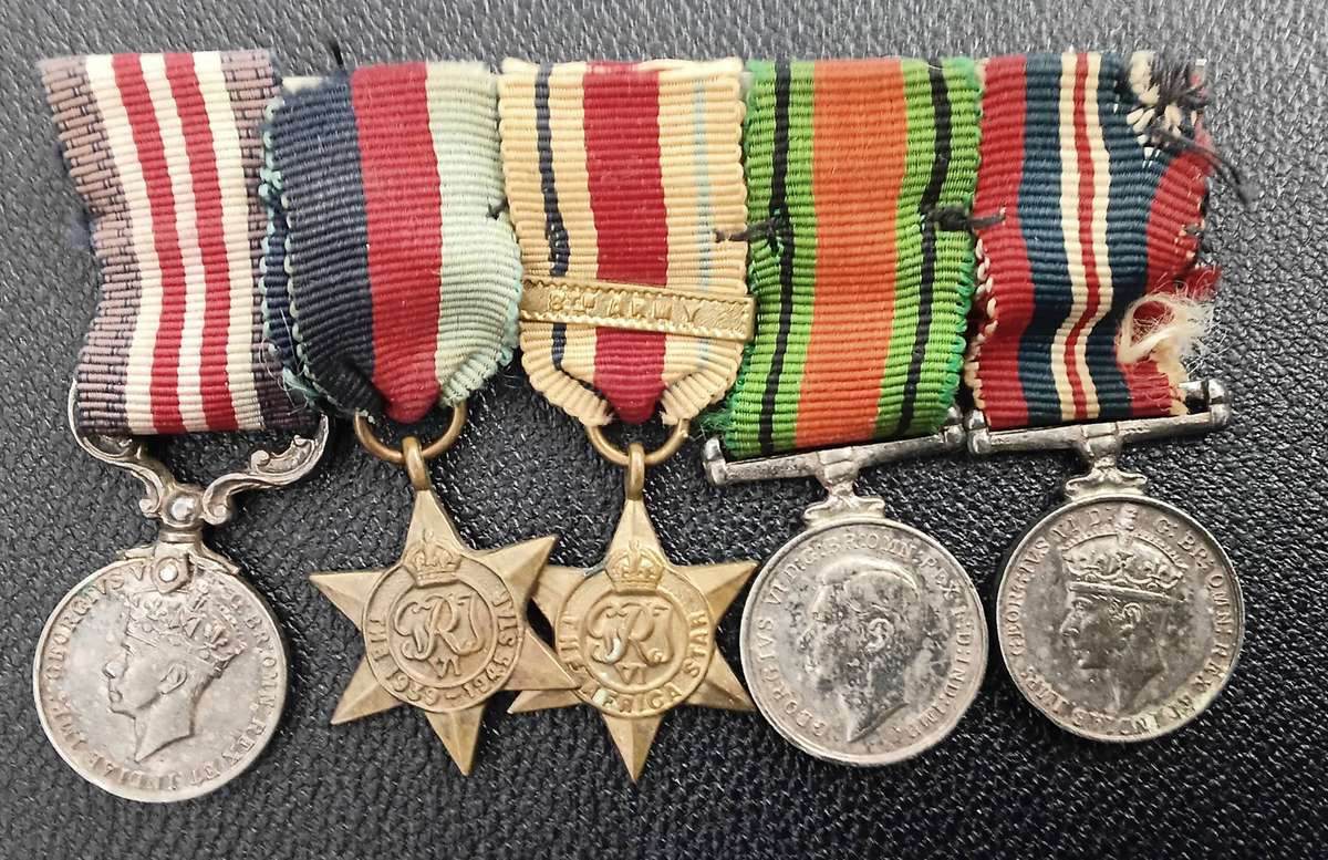 Full & miniature set WWII medals with BRAVERY IN THE FIELD MEDAL ISSUED TO L CPL HF HEWSON 8th Army