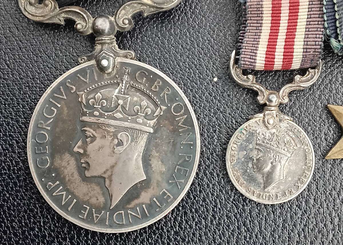 Full & miniature set WWII medals with BRAVERY IN THE FIELD MEDAL ISSUED TO L CPL HF HEWSON 8th Army