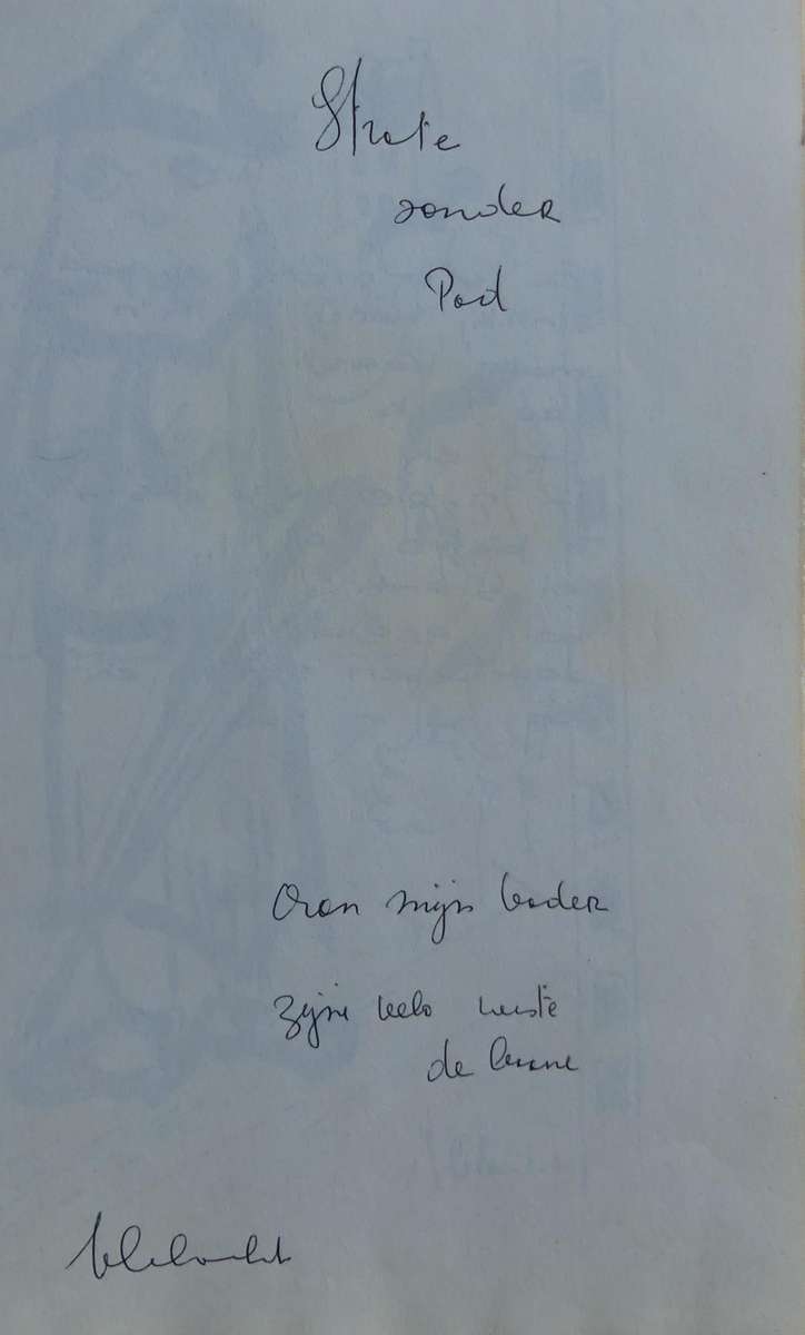 STRATE SONDER PAD by FRANS CLAERHOUT with original sketch and signature, **Eerste druk**