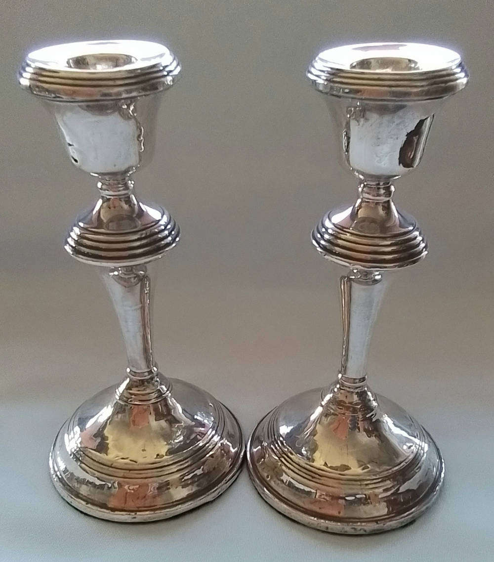 Birmingham 1959  -   Footed Candle Holders   [Pair]
