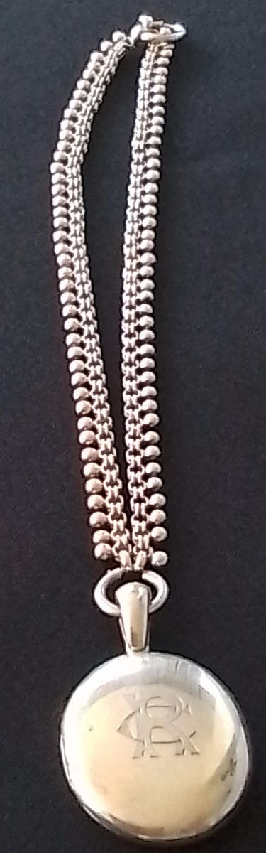 Silver Oval Pendant on Decorative Chain