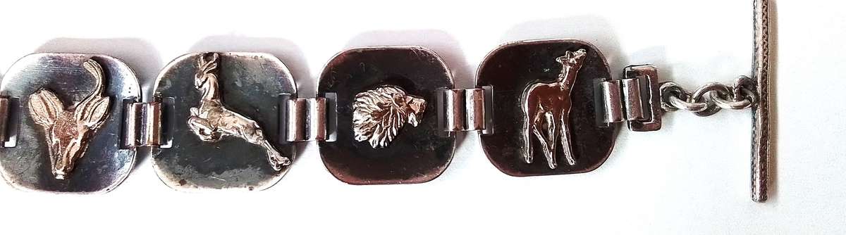 Silver Fob Bracelet with SA animals