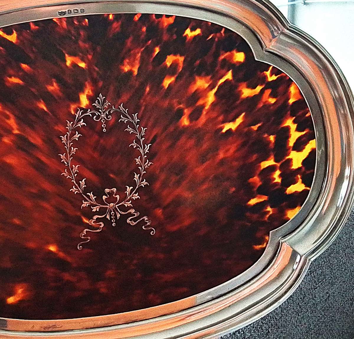 Birmingham  1919  -  Silver  and  Tortoise  Shell  Oval  Tray