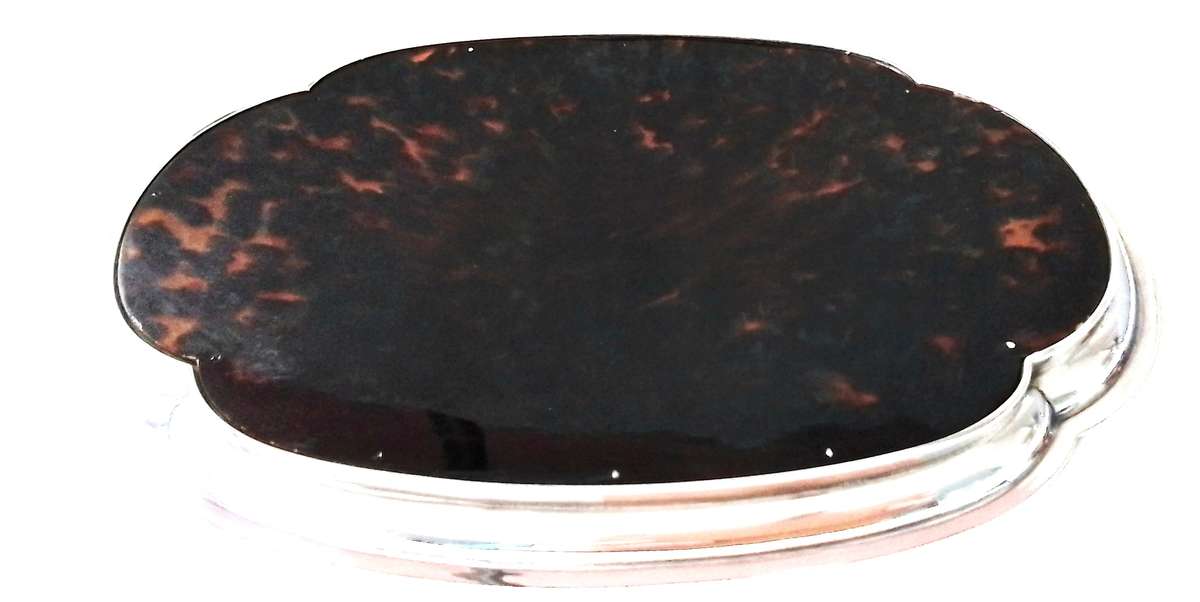 Birmingham  1919  -  Silver  and  Tortoise  Shell  Oval  Tray