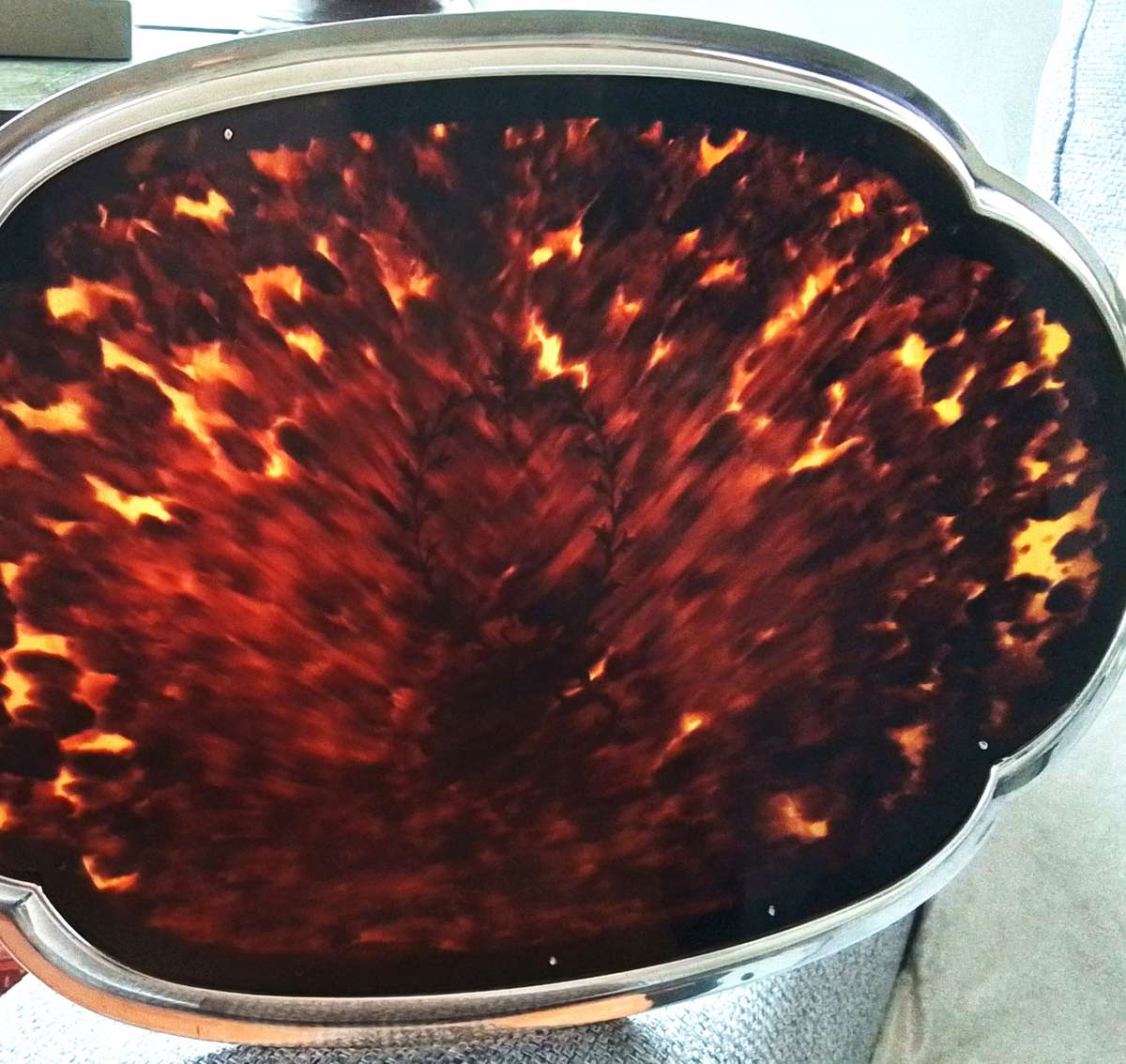 Birmingham  1919  -  Silver  and  Tortoise  Shell  Oval  Tray