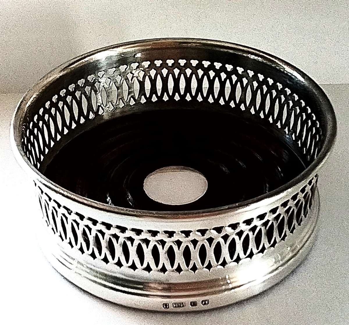 Sterling  Silver  Pierced  Bottle  Coaster