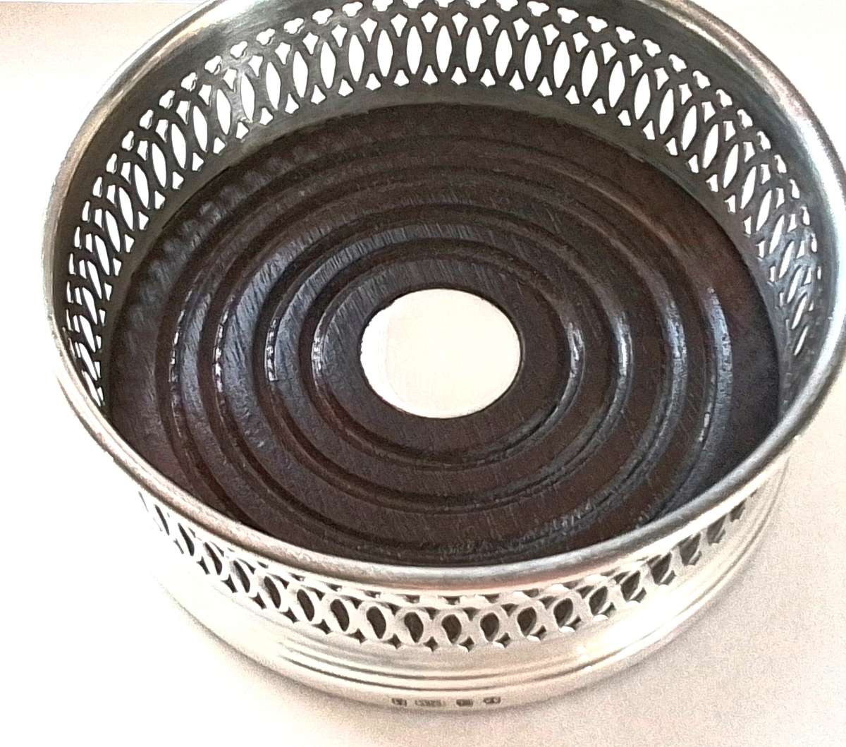 Sterling  Silver  Pierced  Bottle  Coaster