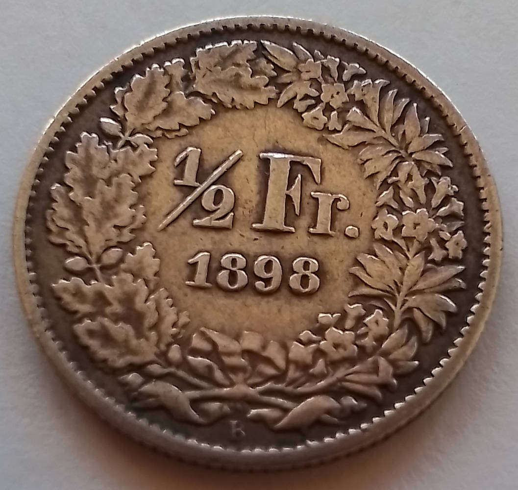 1898 Siver 1 Franc Coin